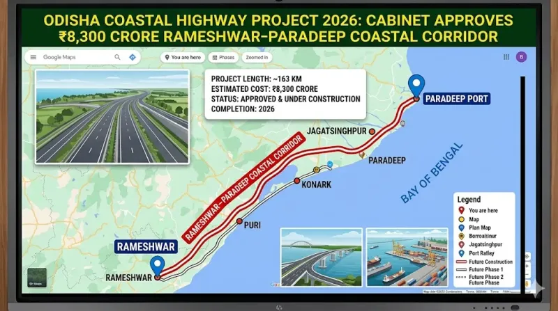 CCEA Approves ₹8,300 Crore New Coastal Highway for Odisha